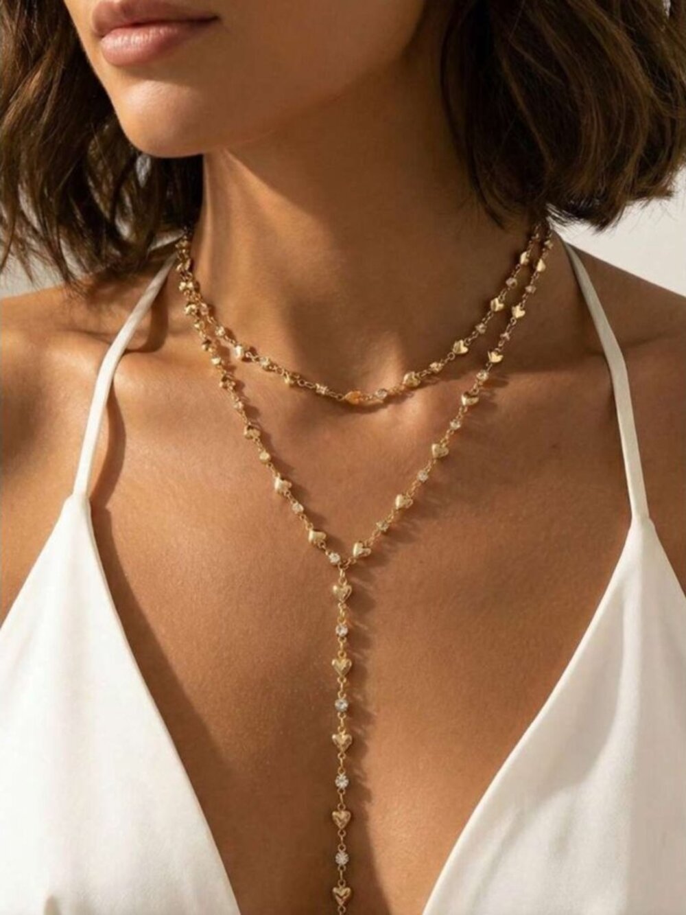 GoldHeart Lariat Necklace 2514